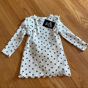 Art Class Ribbed Cream Polka‎ Dot Dress Sz 18M NWT